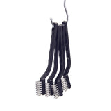 Sunmns 20 Pieces Mini Handle Stainless Steel Wire Bristles Brush Set for Cleaning Welding Slag, Stain and Rust (Silvery)
