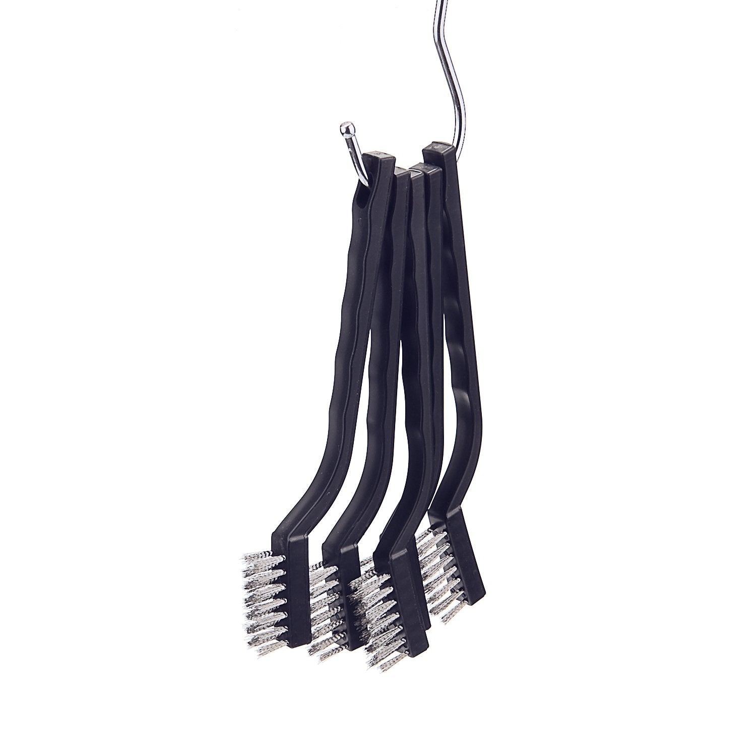 Sunmns 20 Pieces Mini Handle Stainless Steel Wire Bristles Brush Set for Cleaning Welding Slag, Stain and Rust (Silvery)