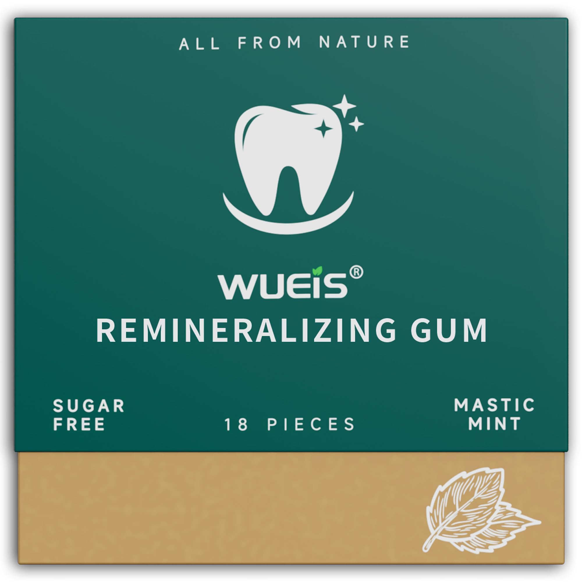 Remineralizing Gum with Hydroxyapatite & Xylitol for Enamel Support - Sugar Free Chewing Gum for Fresh Breath - Natural Spearmint Flavor, 18 Pieces