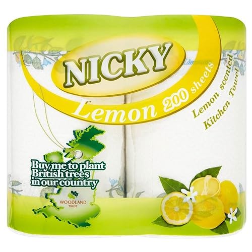 Nicky Maxi Kitchen Towels Lemon - 100 Sheets per Roll (2) - Pack of 2