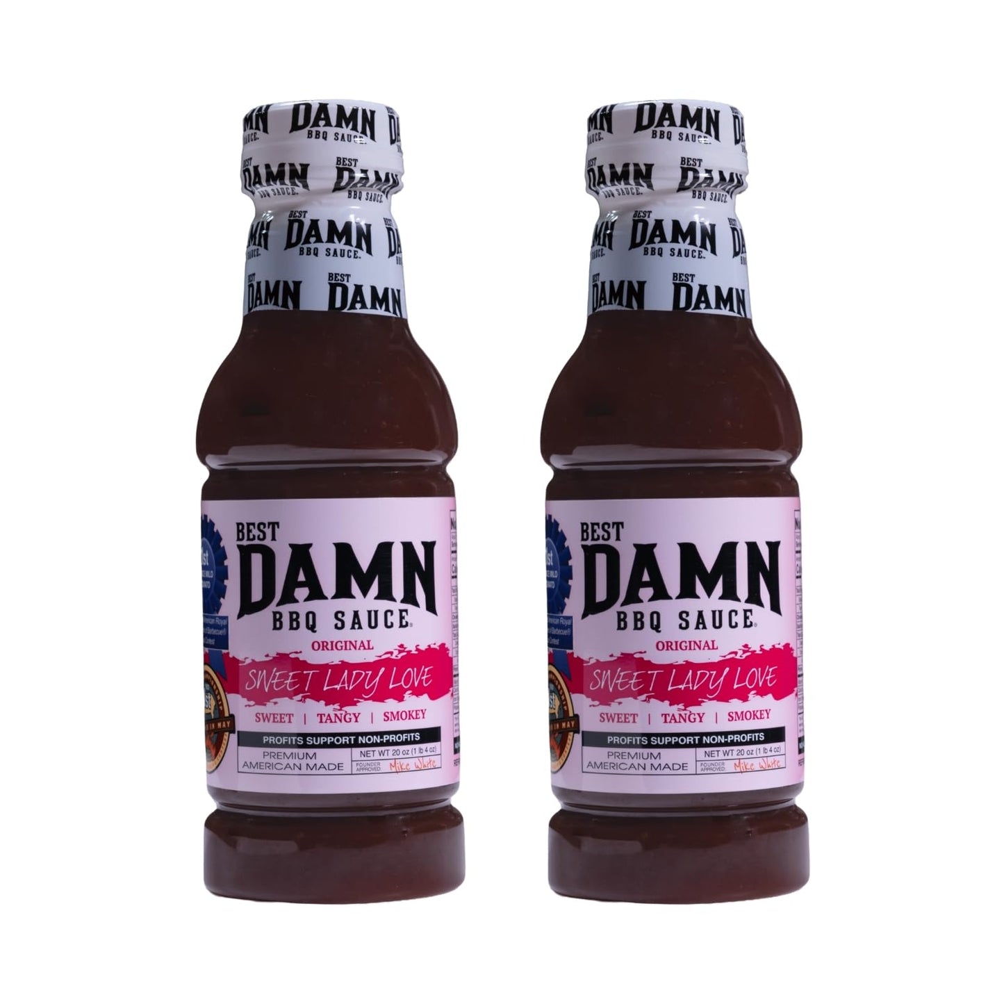 Best Damn BBQ Sauce Sweet Lady Love Barbecue Sauce BBQ 2-20 oz. Bottles