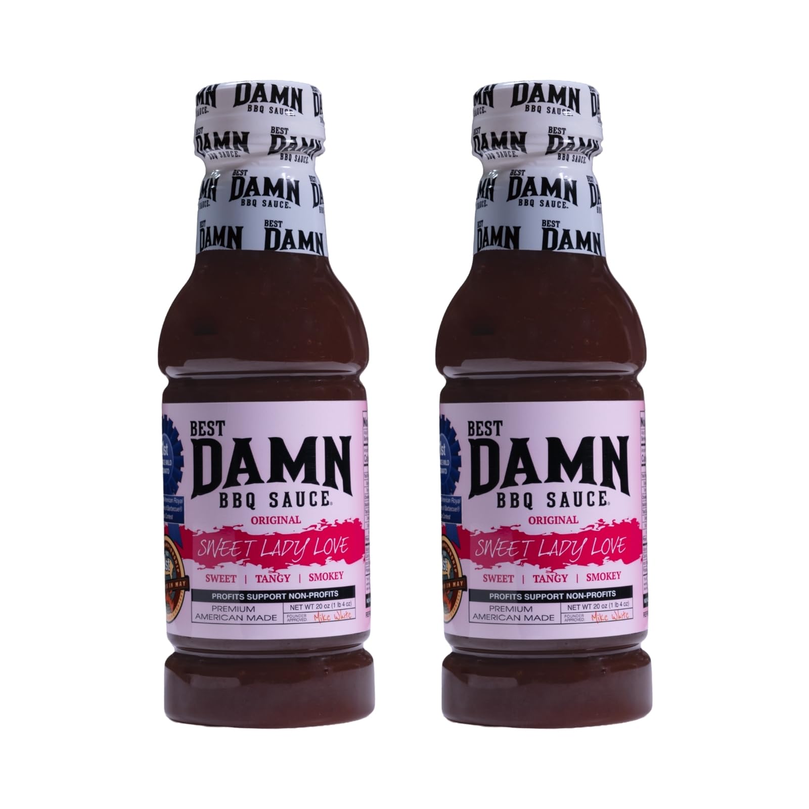 Best Damn BBQ Sauce Sweet Lady Love Barbecue Sauce BBQ 2-20 oz. Bottles