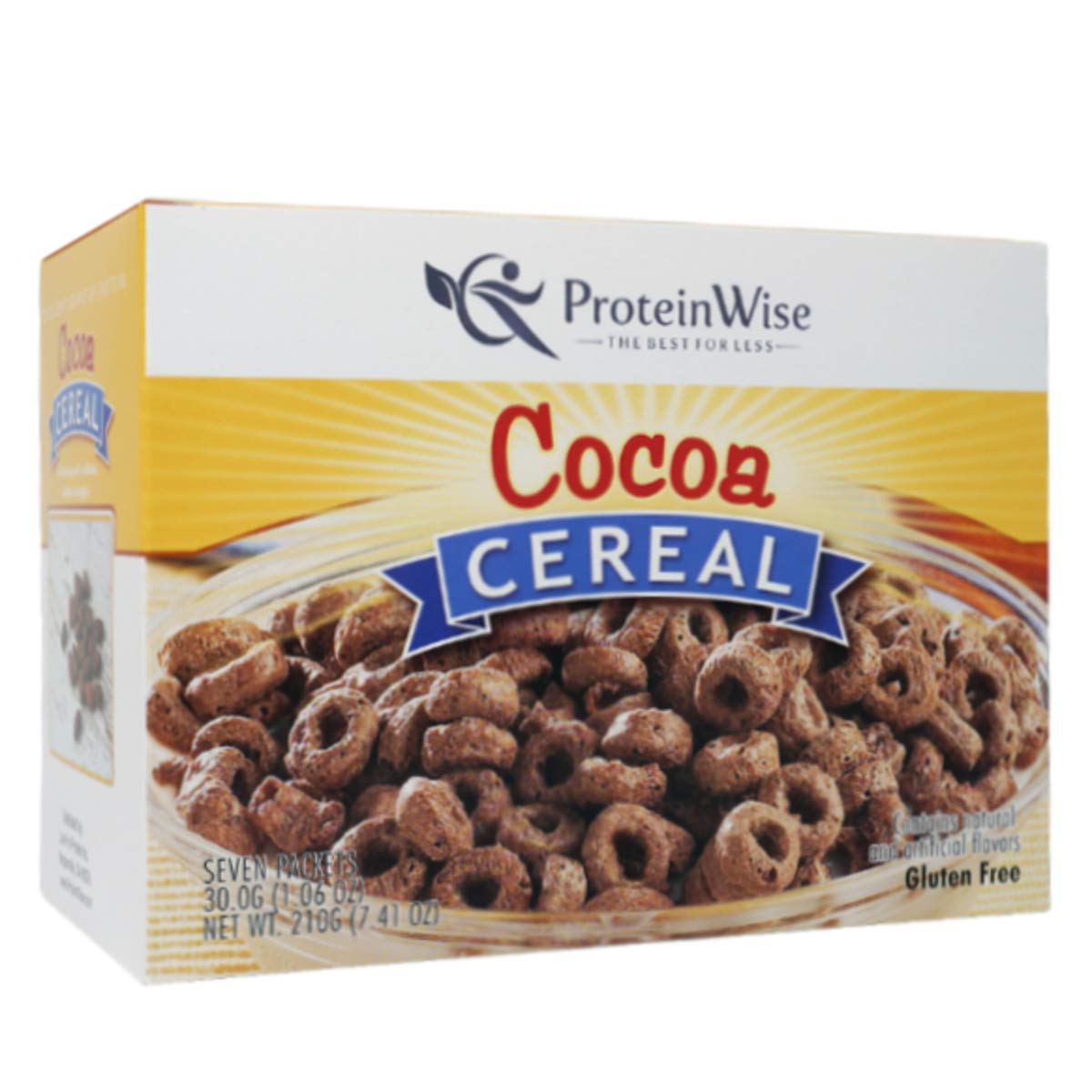 Proteinwise Cereal, Cocoa, High Protein, Healthy Snacks, Low Carb, Low Calorie, Kids Snacks, Bariatric, Kosher, 7/Box