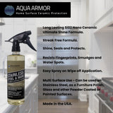 Stainless Steel and More - Stainless Steel Cleaner and Polish with Si02 Ceramic sealer to resist fingerprints, smudges and water spots