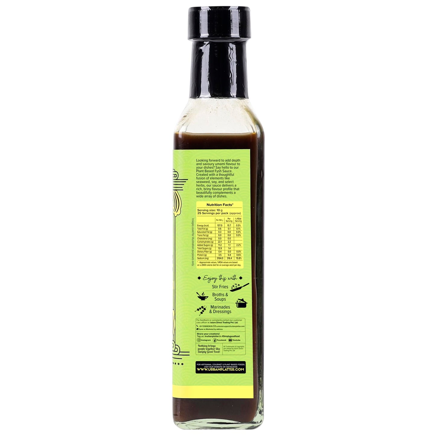 Urban Platter Vegan FYSH Sauce, 250g / 8.8oz [Savoury, Umami, Fish Sauce]
