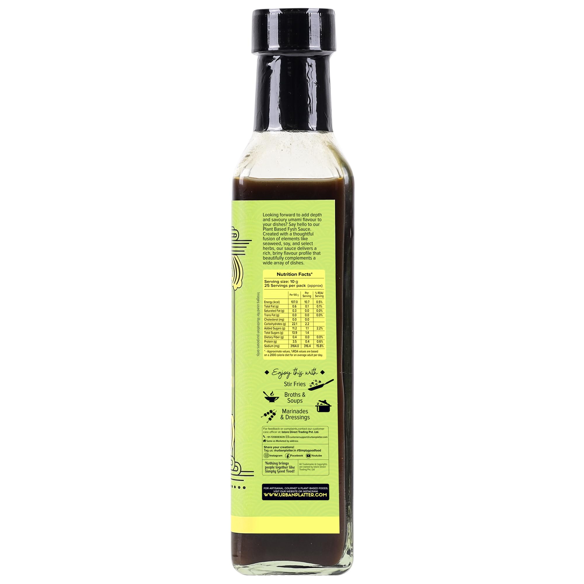 Urban Platter Vegan FYSH Sauce, 250g / 8.8oz [Savoury, Umami, Fish Sauce]