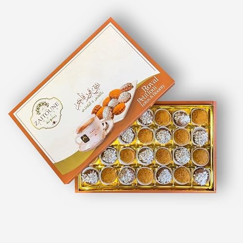 Zaitoune Mixed Chocolate & Lotus Petit Fours - 12 oz | Gourmet Assorted Petit Fours Cakes with Pistachio | Luxury Chocolate-Covered Arabic Sweets in