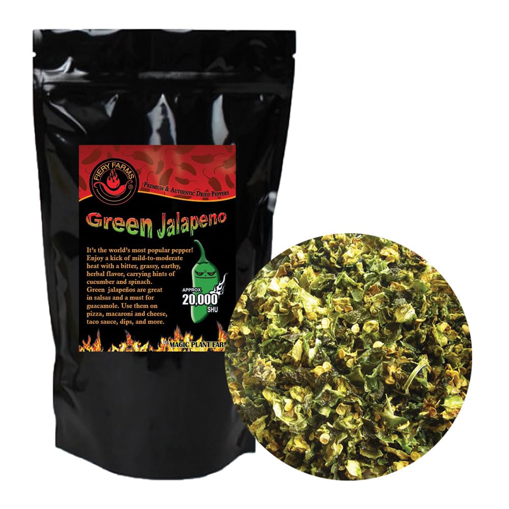 Green Jalapeno Pepper Flakes by Magic Plant, 1 LB Bulk - Fine Ground Chili - Popular and Versatile | Staple in Mexican Cuisine | Mild - Medium Heat |