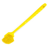 SPARTA 20" Floater Scrub Brush with Long Handle, Oil-Resistant Polyester Bristles, Multiple Trim Angles, Foam-Injected Polymer Block, Commercial