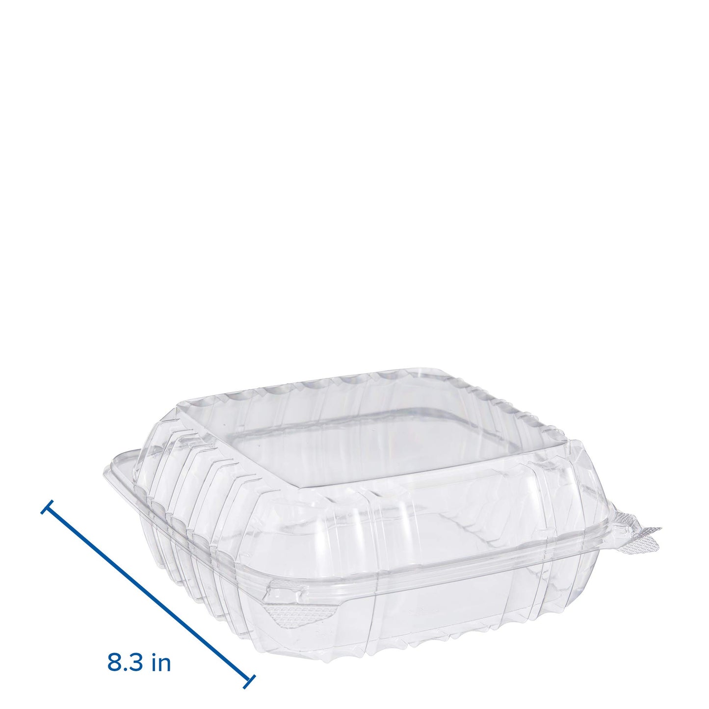 Dart C90PST1 ClearSeal Plastic Hinged Containers, Clear, 8.2 x 8.3 x 3 Inches, Case of 250