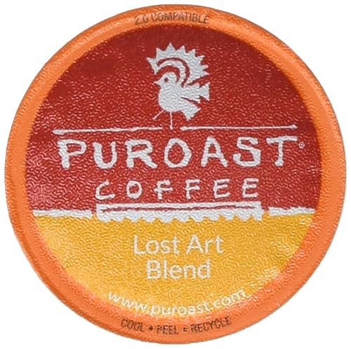 Puroast Low Acid Coffee| Lost Art Single Serve Pods | Medium Roast | High Antioxidants & High pH |No Bitter Aftertaste | Reduced Heartburn & GERD