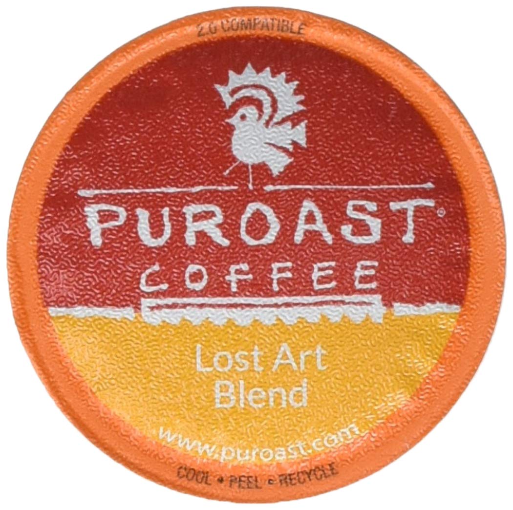Puroast Low Acid Coffee| Lost Art Single Serve Pods | Medium Roast | High Antioxidants & High pH |No Bitter Aftertaste | Reduced Heartburn & GERD