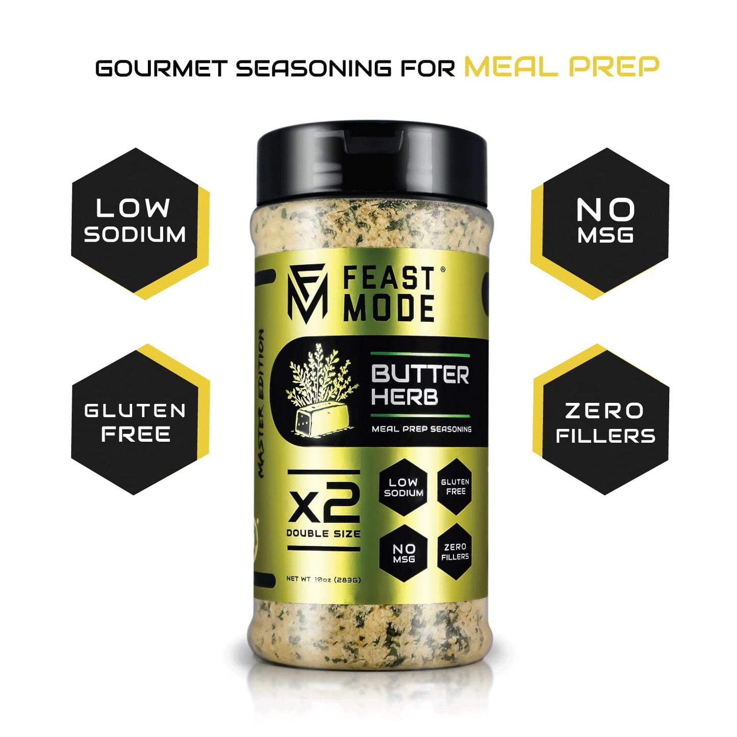 Butter Herb Seasoning | Feast Mode Flavors 10oz Master Edition | Low Sodium | Low Calorie | Zero Artificial Fillers Binders or Dyes | Natural Meal