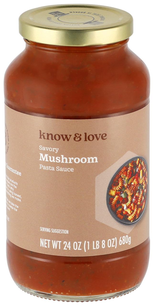 Know & Love, Mushroom Pasta Sauce, 24 Ounce