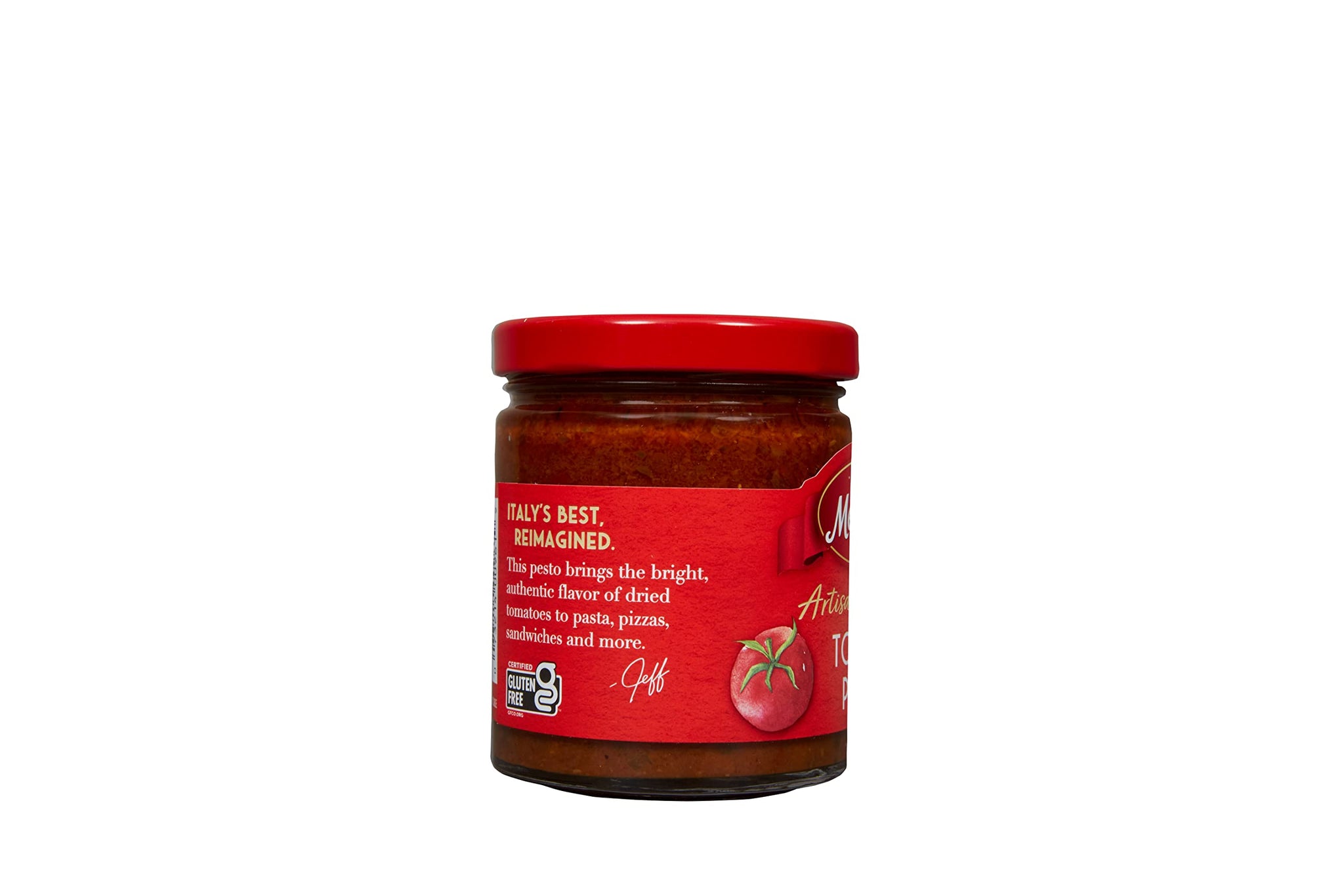 Mezzetta Artisan Ingredients Tomato Pesto 6.25 Ounce Jar - Sun-Dried Tomatoes & Extra Virgin Olive Oil with Parmesan, Pine Nuts & Fresh Basil