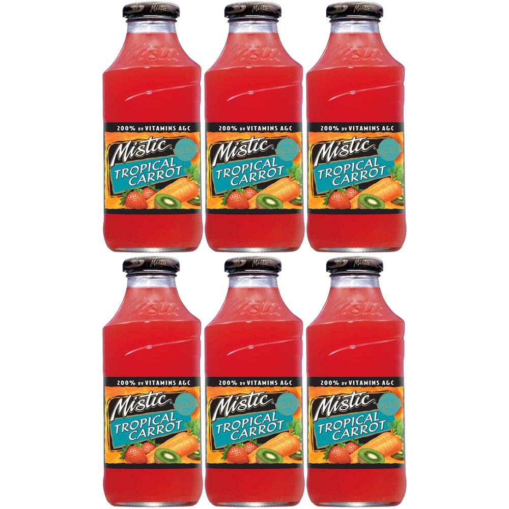 Feaigit Tropical Carrot Drink, 16oz Glass Bottle (Pack of 6, Total of 96 Fl Oz) L L
