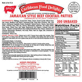 Jamaican Style Cocktail Patties, Unbaked (Beef, 1 case of 200 Count)