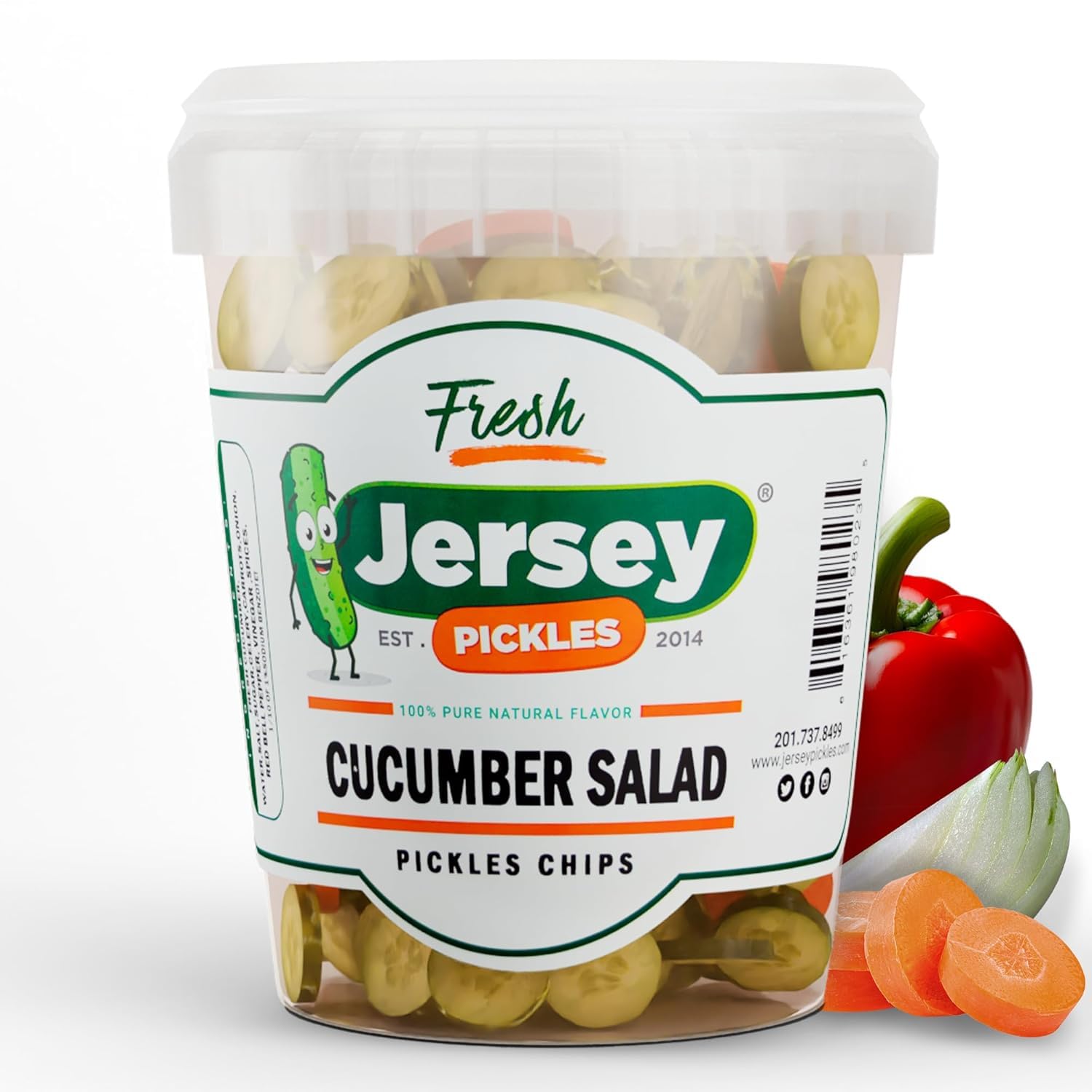 Jersey Pickles - Cucumber Salad (Quart) - Fresh, Keto-Friendly, and Perfect for Snacks, Sandwiches, or Salads - The perfect Pickle Jars Cornichon