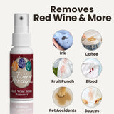 Wine Away Red Wine Stain Remover, 2oz with Header Card - Perfect Fabric, Upholstery and Carpet Cleaner Spray Solution - Effectively Removes Blood