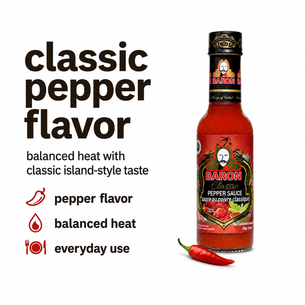 Baron Classic Pepper Sauce - 5.5oz