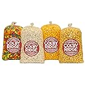 4 Flavor Gourmet Popcorn Assortment 8 Gal. (128 Cups) Large Sampler - White, Caramel, Cheese, and Rainbow Bulk Popped