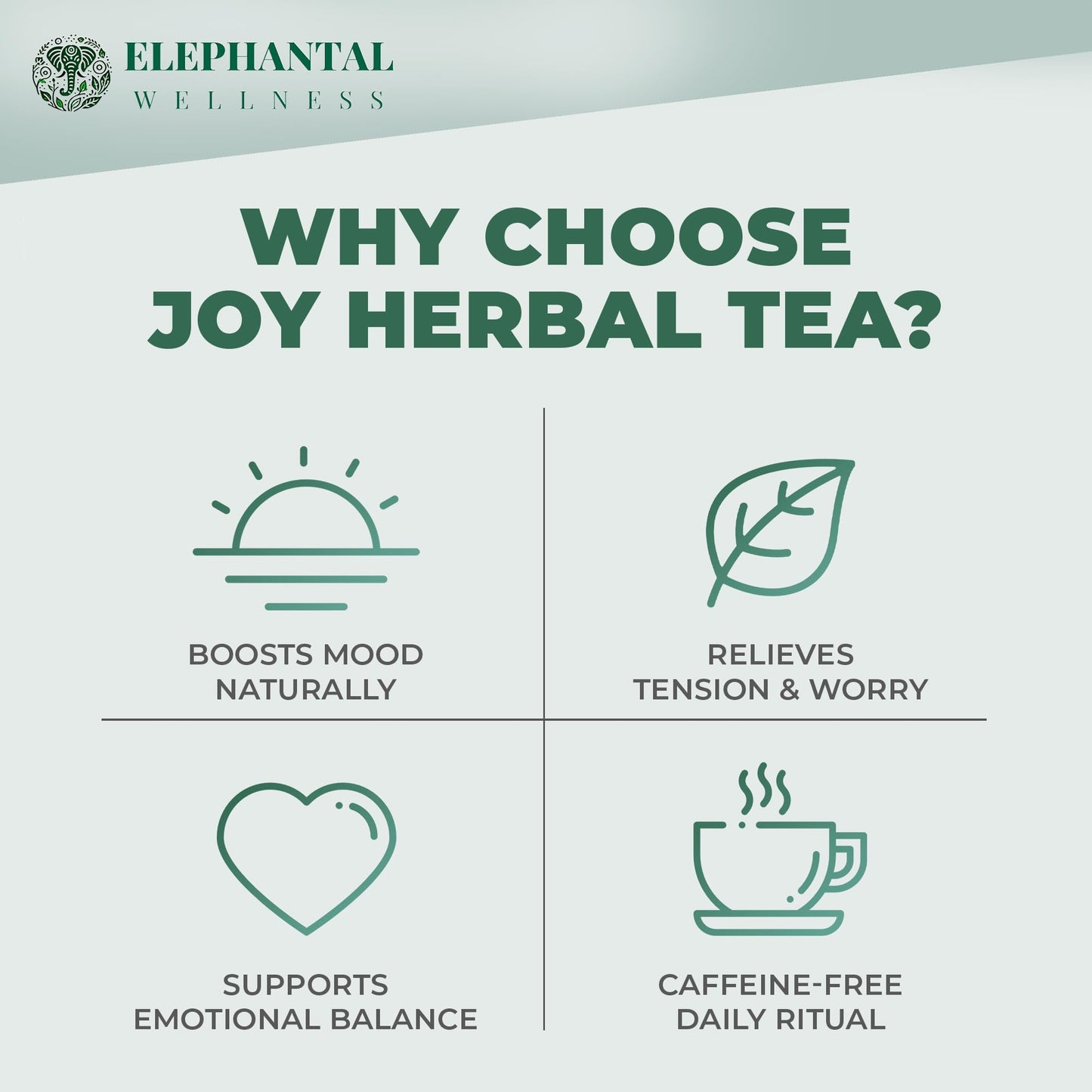 Elephantal Wellness Premium Joy Herbal Tea | Mood & Emotional Balance Support with St. John’s Wort, Kava, Ginkgo & Lavender | Handmade, Non-GMO