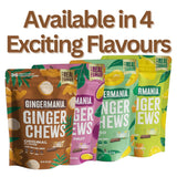Gingermania™ Ginger Chews | Mango Flavor | Made with Real Ginger & Mango | Sweet & Spicy Chewy Candy | 36 Individually Wrapped Chews Per Bag | 5oz Bag
