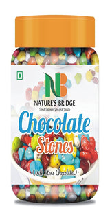 Nature's Bridge Stone Chocolate Munchies Jar Pack (275 Gm) / Rock Shaped Chocolate Gem s / Stone Candy - 275 Gm_Packing May Vary