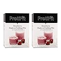 PROTIFIT - High Protein Strawberry Pudding & Shake Mix 2 Pack, 15g Protein, Low Calorie, Low Fat, Low Carb, Aspartame Free, Idea Protein Compatible