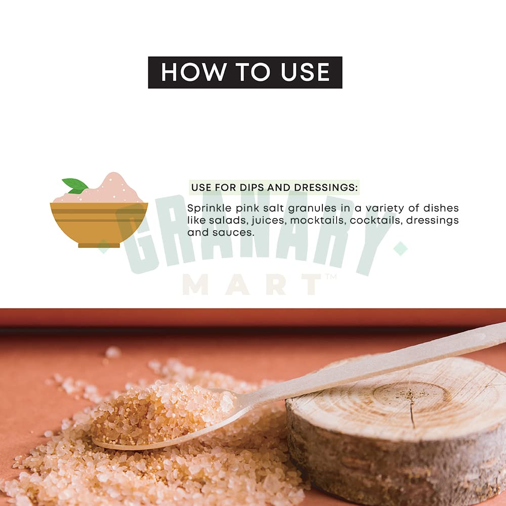 Himalayan Pink Salt Medium Grind/Granules by Granary Mart - Rich in Trace Minerals - Great for Re-mineralizing the Body - Unrefined & Natural