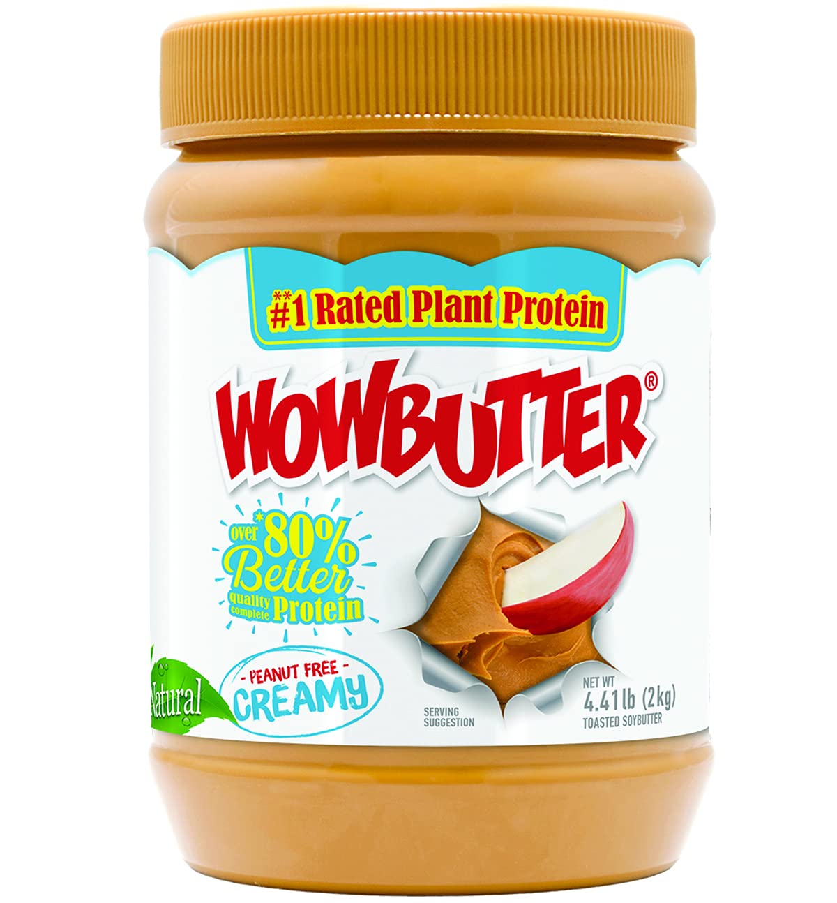 Wowbutter Natural Peanut Free Creamy 4.4lb Jars, 2 Pack