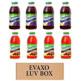 LUV BOX- variety Everfresh Juice 16 oz. pack of 8 , Everfresh 100% Juice- Grape , Everfresh Cherry. by evaxo