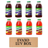 LUV BOX- variety Everfresh Juice 16 oz. pack of 8 , Everfresh 100% Juice- Grape , Everfresh Cherry. by evaxo
