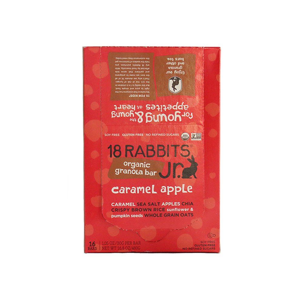 18 Rabbits Gluten Free Jr. Granola Bar, Caramel Apple, 16 Count