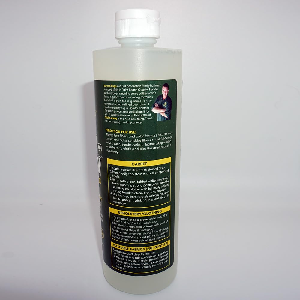 Stain-Away Rug, Carpet & Upholstery Stain Remover-Deodorizer by Benson Rugs - 16 fl oz