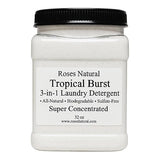 Roses Natural Tropical Burst 3-in-1 Laundry Detergent, All-Natural, Sulfate-Free, Super Concentrated, 32 oz