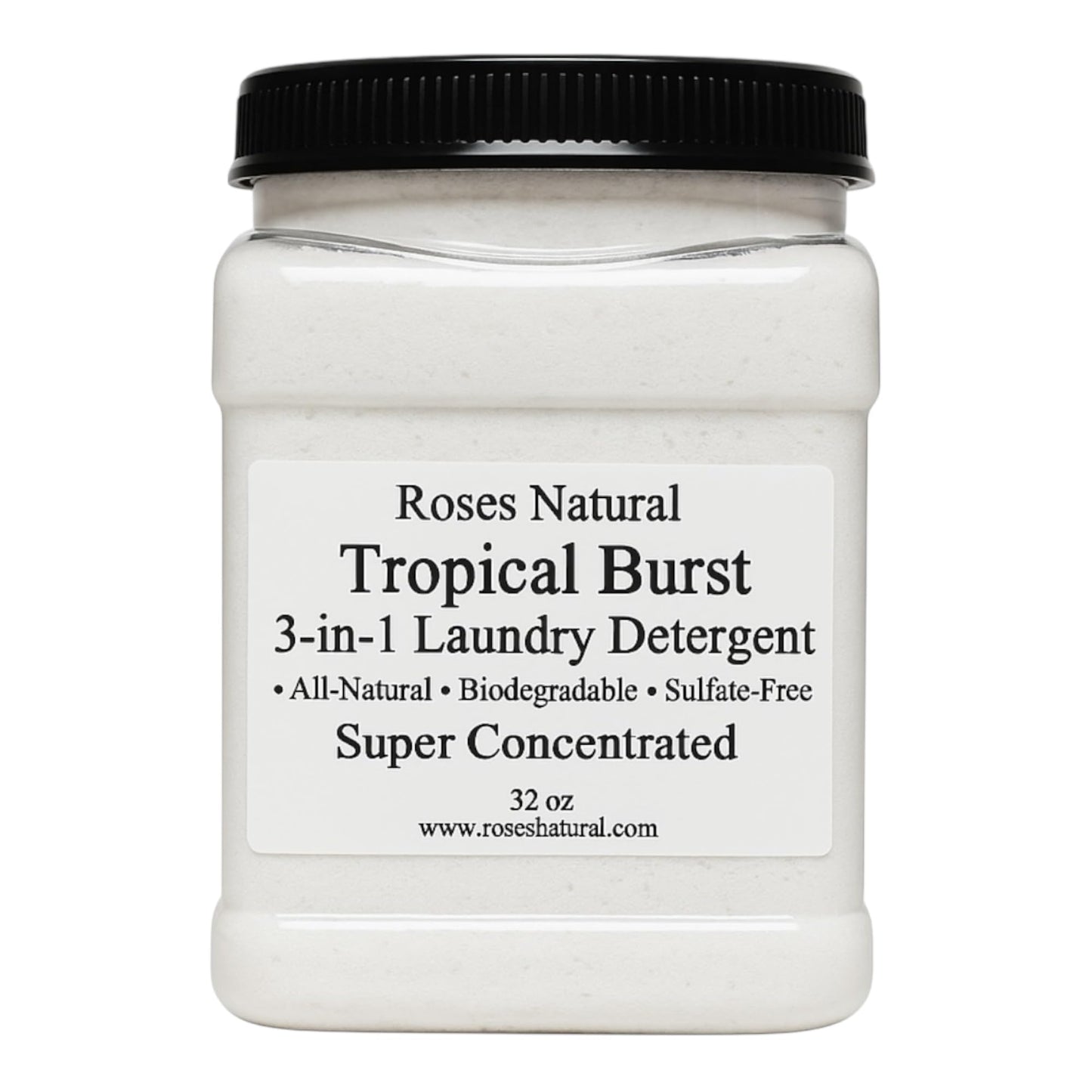 Roses Natural Tropical Burst 3-in-1 Laundry Detergent, All-Natural, Sulfate-Free, Super Concentrated, 32 oz