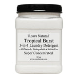 Roses Natural Tropical Burst 3-in-1 Laundry Detergent, All-Natural, Sulfate-Free, Super Concentrated, 32 oz