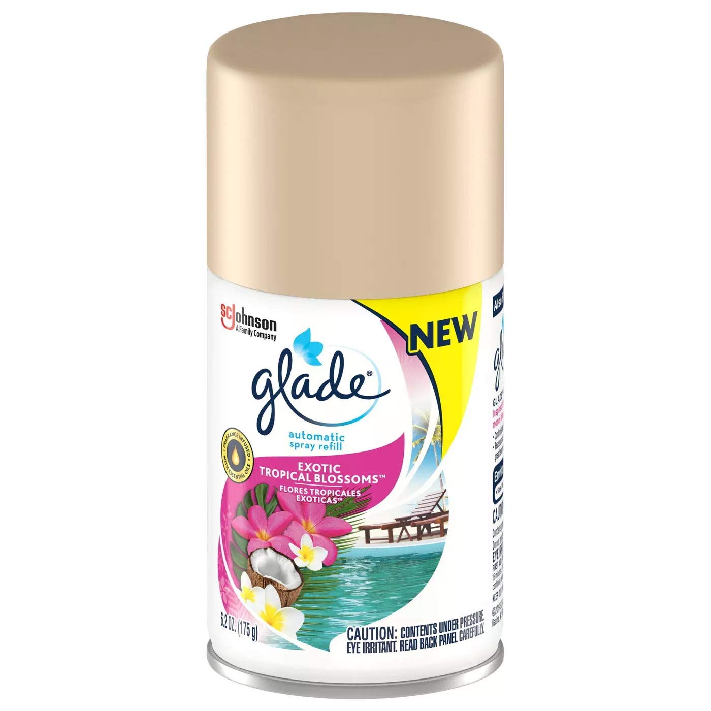 Glade Automatic Spray Air Freshener Refill | Exotic Tropical Blossoms Scent | Limited Edition - 6.2 Ounce Each (Pack of 3)