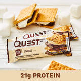 Quest Nutrition Protein Bar, S'Mores, 21g Protein, 4g Net Carbs, 190 Cals, 2.1oz Bar