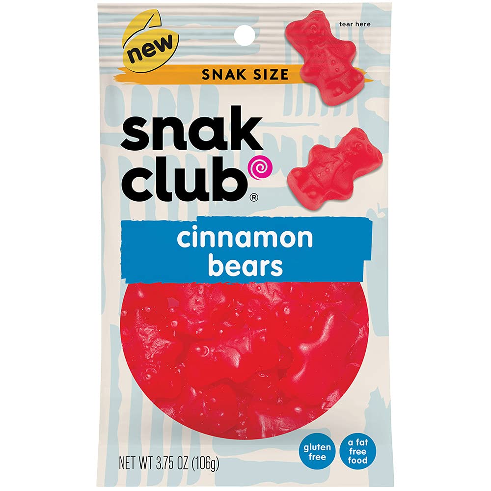 Snak Club Cinnamon Bears, 3.75 Ounce Bag, Pack Of 12