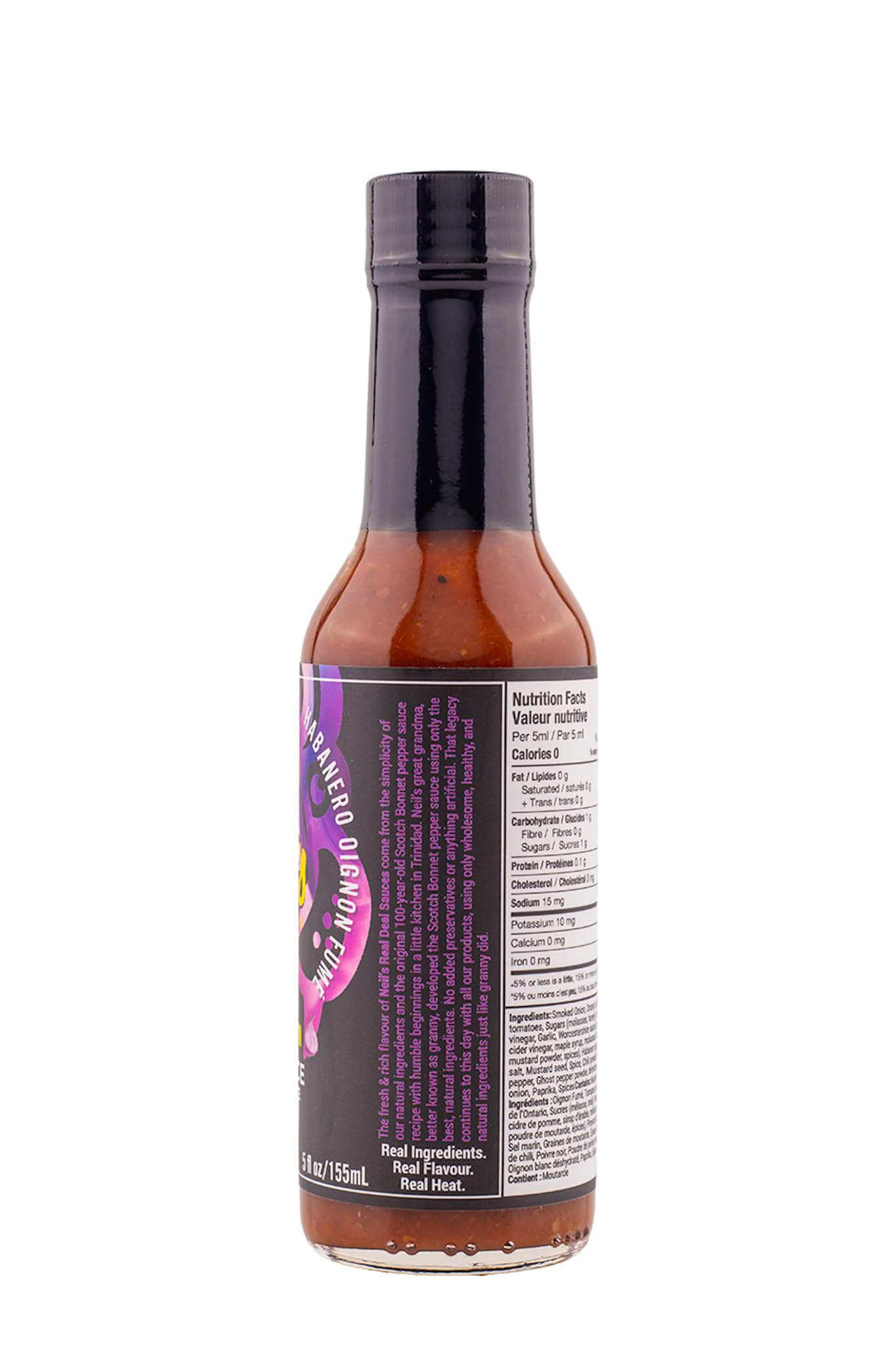 Smoked Onion Hot Sauce By Neil's Real Deal, Mild Hot Sauce With Flavors Of Smoked Onion, Garlic & Habanero Peppers, Made With All Natural Ingredients