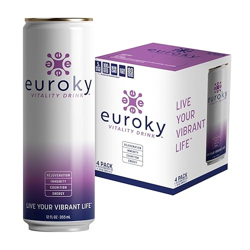 Euroky Vitality Drink, Wellness Beverage - Rejuvenation, Immunity, Cognition and Energy Support, 12 fl oz