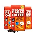 Peace Coffee Birchwood Breakfast Blend Medium Roast Whole Bean Coffee, 12 oz, Pack of 3, Organic Fair Trade, Smooth, Mild Flavor, Shade Grown, Fresh