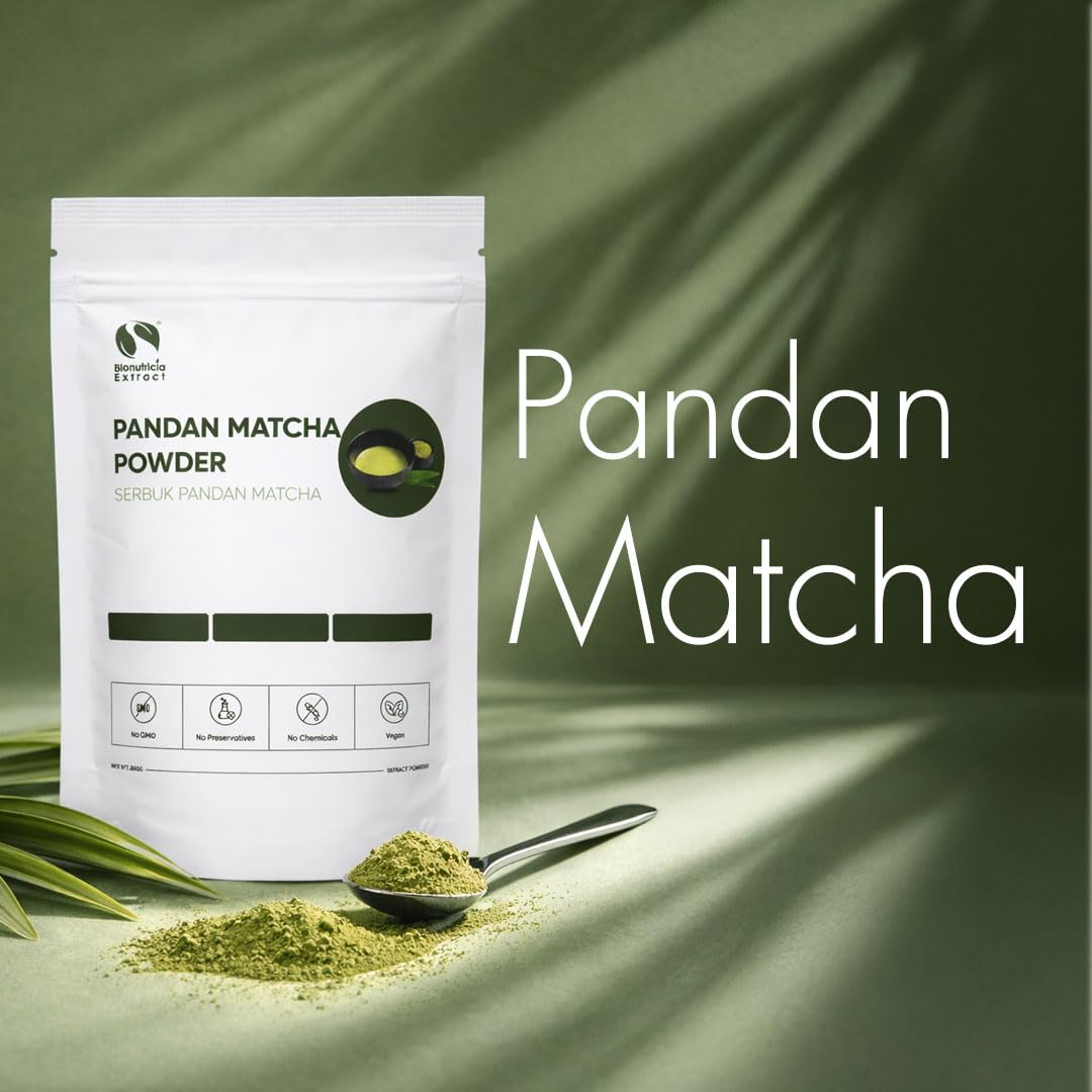 7oz Pandan Matcha Powder | Premium Japanese Green Tea Blend with Asian Vanilla | No Added Sugar | Ideal for Aromatic Pandan Matcha Latte (200g)
