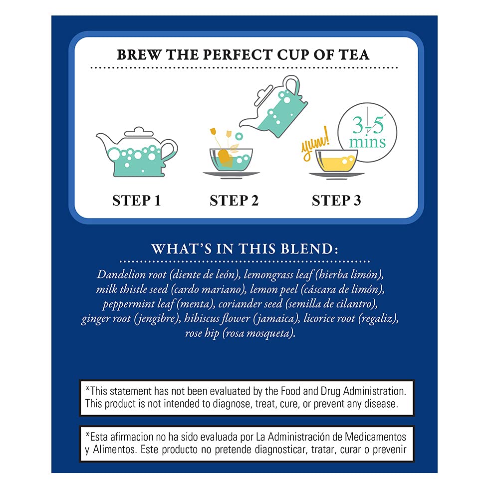 Tadin Detox Dandelion Tea Blend. Caffeine Free. 24 Tea Bags. 1.19 oz. Pack of 3