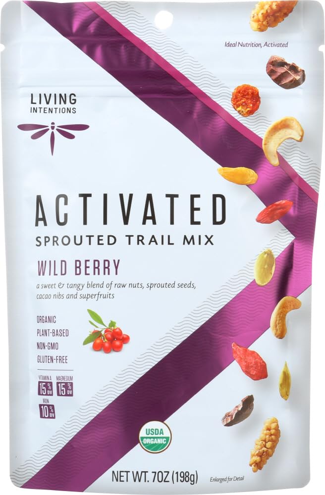 Living Intentions Organic Activated Sprouted Trail Mix Wild Berry - 7 oz - 2 pc
