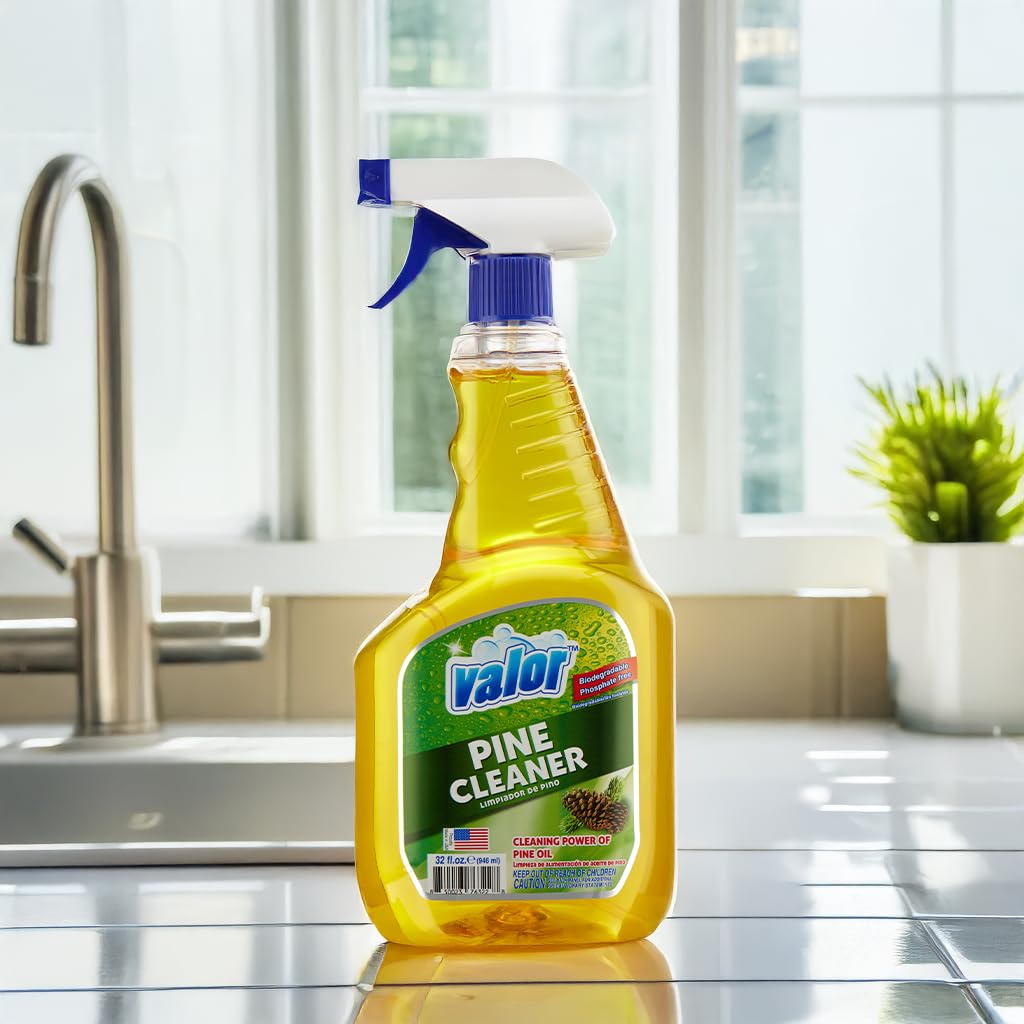 Valor Pine All-Purpose Cleaner with Trigger Sprayer, 32 fl oz - Multi-Surface Household Cleaner, Powerful Degreaser, Biodegradable, Fresh Pine Scent