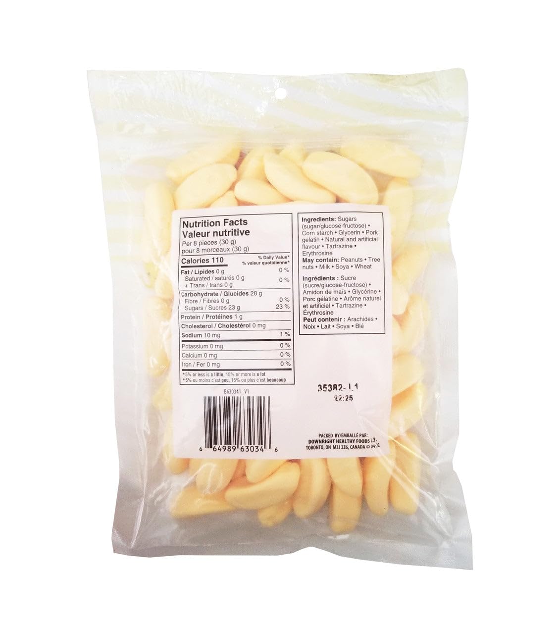 Joe's Tasty Travels Marshmallow Bananas Candy, 200g/7 oz. Bag, (Canadian)