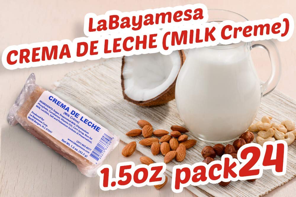 La Bayamesa || Crema De Leche || 1.5 oz (42.5g) || individually wrapped pcs || Milk Candy Snack || coconut yogurt || coconut cookies || Pack of 24